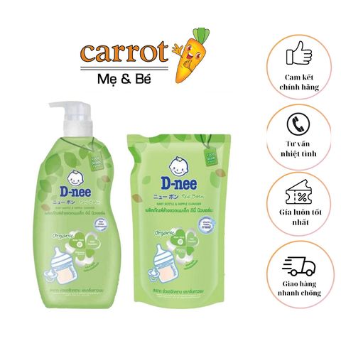 Nước Rửa Bình Sữa Dnee Organic Thái Lan - Thành Phần Tự Nhiên, Đã Qua Kiểm Định - 550ml/600ml