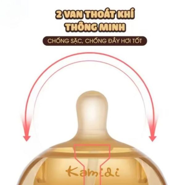 Núm Bình Sữa Kamidi Chất Liệu Silicon, Núm Cho Bé Từ 0 - 8M+