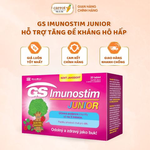 Viên ngậm GS Imunostim junior Hộp 20 Viên, Tăng Cường Miễn Dịch Và Sức Khỏe Đường Hô Hấp Cho bé