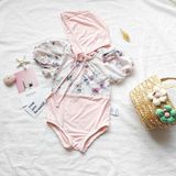 Bộ Đồ Bơi Bé Gái Tay Bồng Kèm Mũ, Đồ Bơi Body Bé Gái Đi Biển