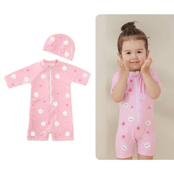 Bộ Đồ Bơi Liền Thân Kèm Mũ Monona Đủ Size Cho Bé