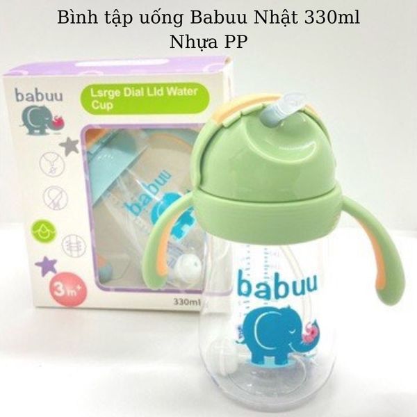 Bình Tập Uống Nước BABUU Nhật Cho Bé Từ 3M+, Bình Uống Nước Cho Bé