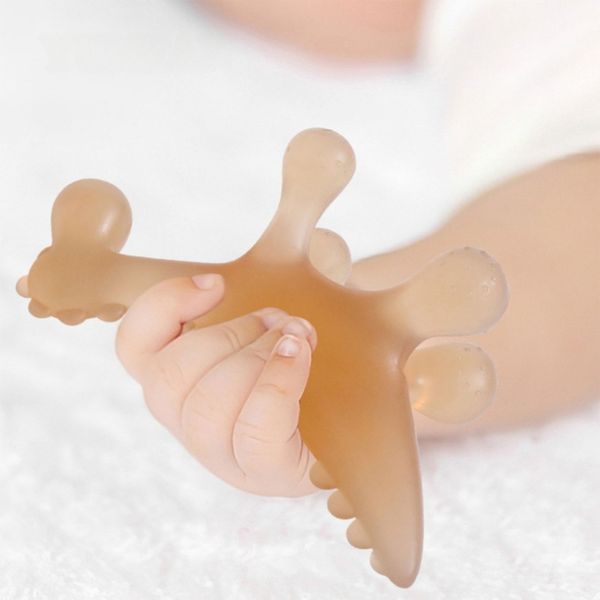 Gặm Nướu Silicon Khủng Long Cầm Tay, Chất Liệu An Toàn, Kèm Hộp Đựng Cho Bé