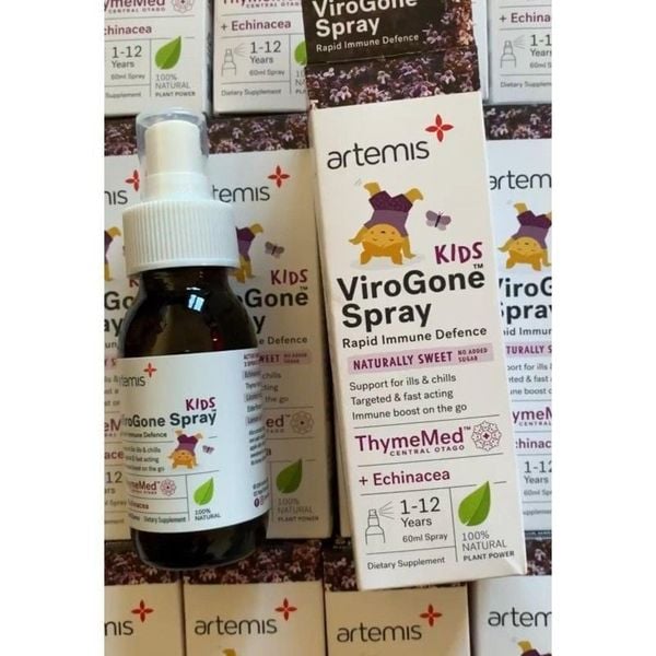 Hỗ Trợ Tăng Đề Kháng Họng Cho Bé - Artemis Kids ViroGone Spray - 1 Tới 12 Tuổi