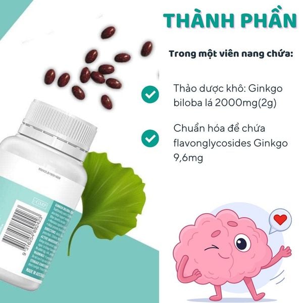 Viên Uống Bổ Não Healthy Care Ginkgo Biloba 2000MG 100 Viên