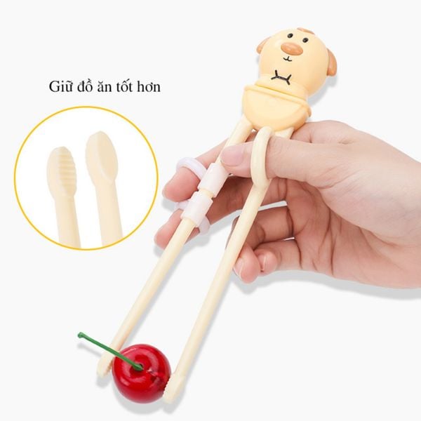 Đũa Tập Ăn Hình Gấu, Voi Little Bees, Đũa Tập Ăn Xỏ Ngón Cho Bé