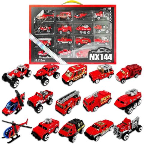 Bộ Đồ Chơi 15 Xe Sắt TN-NX144 Gồm Xe Cứu Hoả, Xe Cứu Thương Cho Bé Từ 3 Tuổi