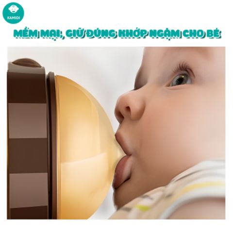Núm Bình Sữa Kamidi Chất Liệu Silicon, Núm Cho Bé Từ 0 - 8M+