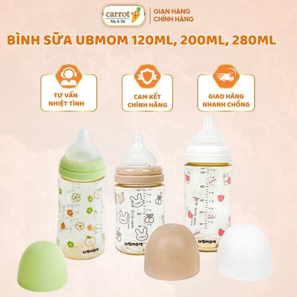 Bình Sữa UBMOM Nội Địa Hàn 200ML/ 280ML, Bình Sữa PPSU An Toàn Cho Bé