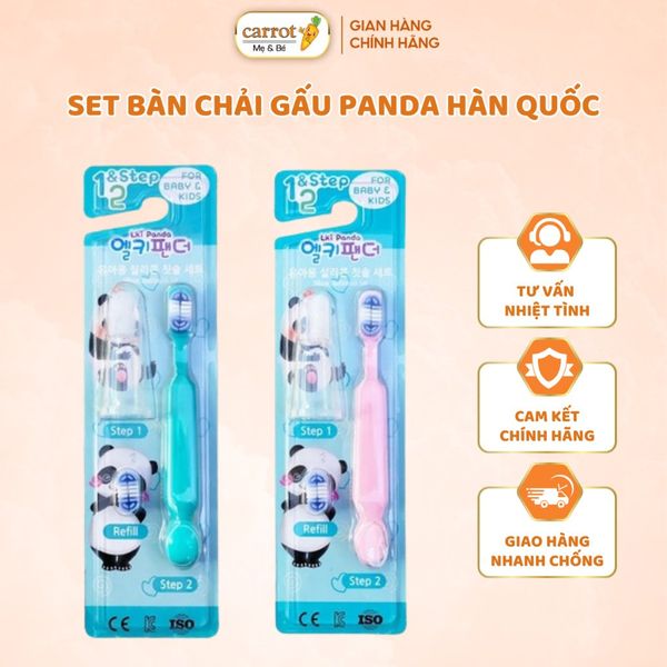 Set Bàn Chải 2 Step Gấu LKI Panda Hàn Quốc Cho Bé
