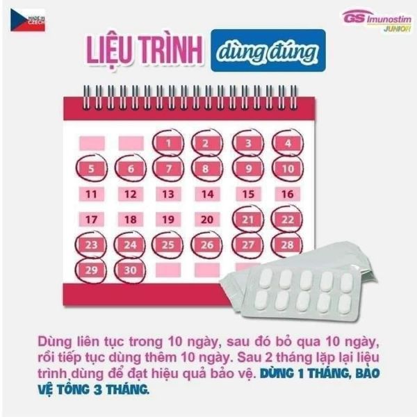 Viên ngậm GS Imunostim junior Hộp 20 Viên, Tăng Cường Miễn Dịch Và Sức Khỏe Đường Hô Hấp Cho bé