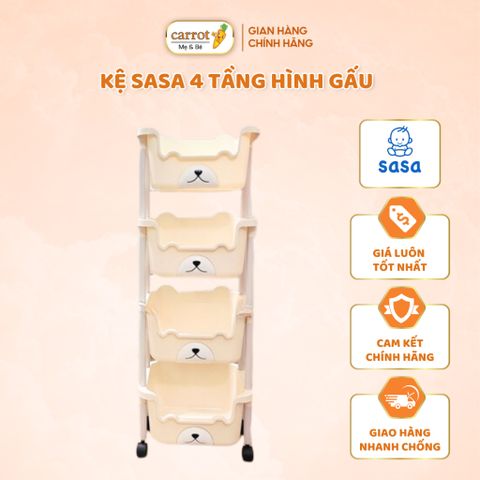 Kệ Đựng Đồ Chơi Đa Năng Cho Bé, Kệ 4 Tầng Sasa Hình Gấu