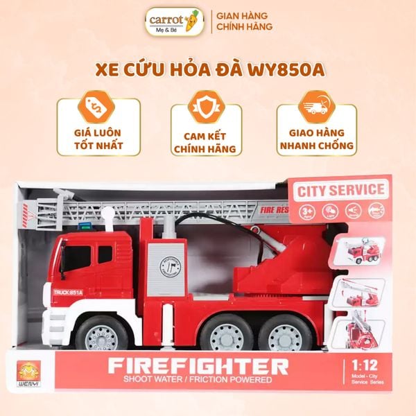 Đồ Chơi Xe Cứu Hỏa Dà WY850A, Đồ Chơi Firefighter Cho Bé Từ 3 Tuổi