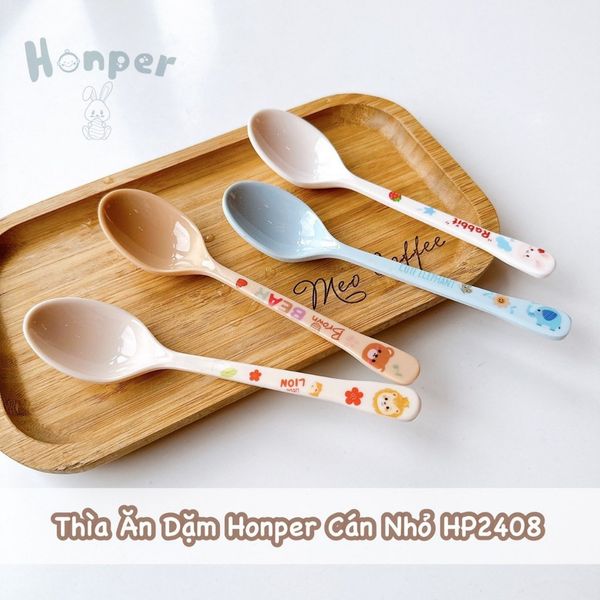 Thìa Ăn Dặm HONPER Cán To HP2407, Cán Nhỏ HP2408 Màu Ngẫu Nhiên