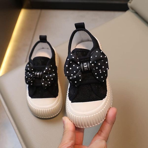 Giày Thể Thao Mềm Thoáng Khí Đính Nơ Phong Cách Hàn Quốc Cho Bé Gái Size  21-26