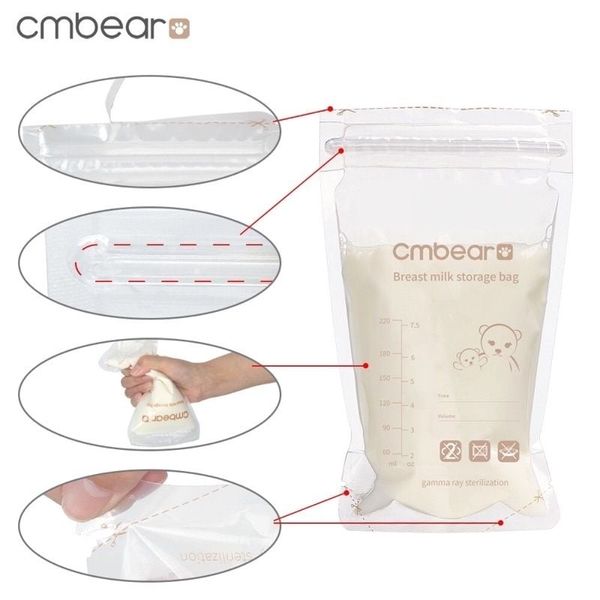 Túi Trữ Sữa CmBear 220ML, Hộp 30 Túi An Toàn Cho Bé