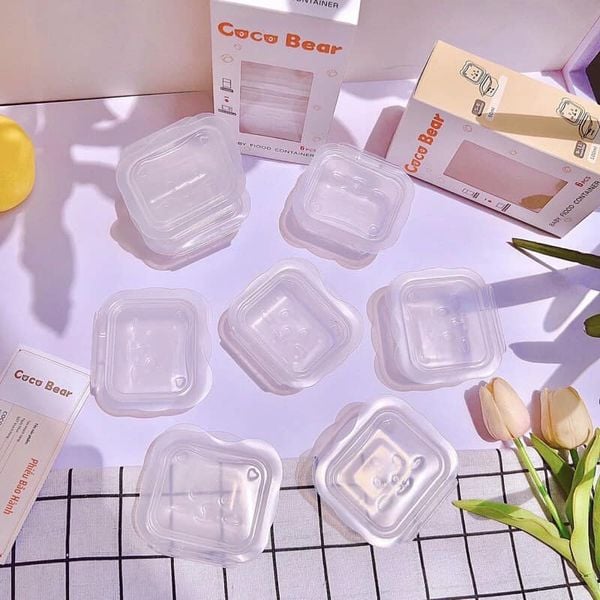 Set Hộp Trữ Đông Ăn Dặm Coco Bear Chịu Nhiệt, 50ml, 100m