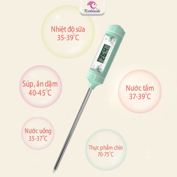 Nhiệt Kế Đo Nhiệt Độ Pha Sữa, Đo Nhiệt Độ Nước, Thức Ăn Kichi