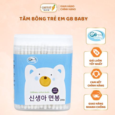 Tăm Bông GB Baby Trẻ Em Đầu Dẹt Và Tròn 200 Cái Hàn Quốc