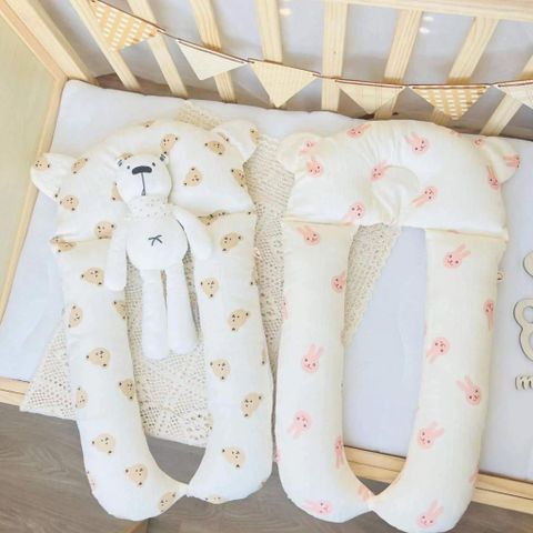 Gối Chặn Chữ U Cho Bé Sơ Sinh Anchee, Vải Thun Gân Anchee Cao Cấp Làm Gối Ôm Gối Chặn, Gối Chống Méo Đầu
