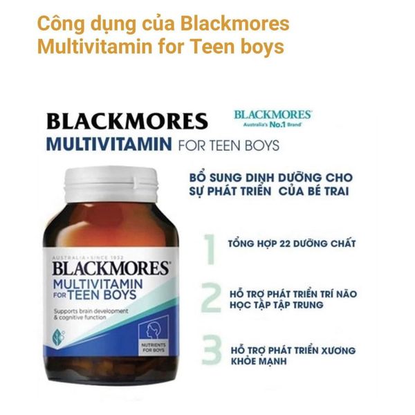 Blackmores Multivitamin For Teen Boys 60 Viên Vitamin Tổng Hợp Cho Bé Trai