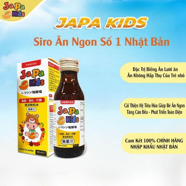 Siro Ăn Ngon Japa Kid Giúp Bé Ăn Ngon Ngủ Ngon Tăng Khả Năng Miễn Dịch Cho Bé, Japa Kid Chính Hãng