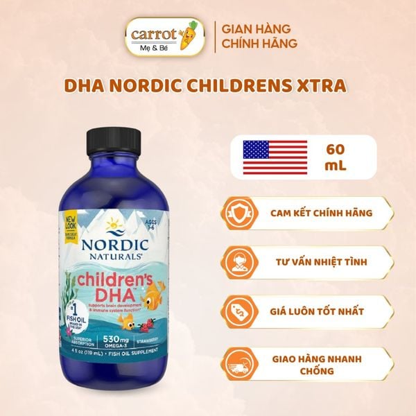 DHA Nordic Childrens Xtra 60ml 1-6Y (hộp)