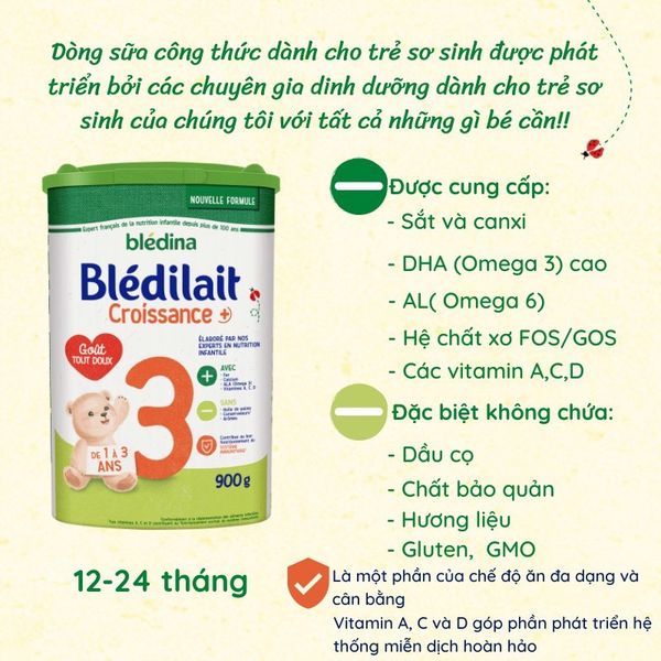 Sữa Bledilait Số 1 900G cho trẻ 0-6 tháng