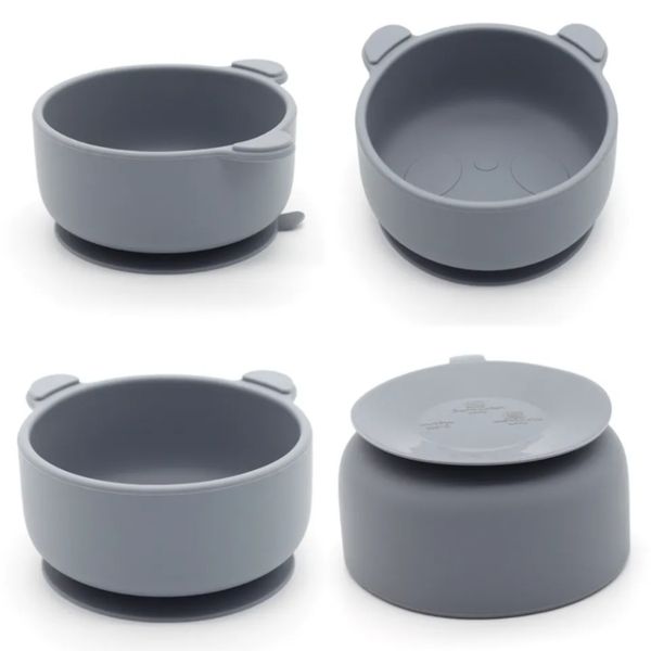 Chén Ăn Dặm Hình Gấu Silicon Bar Rot Có Đế Hít Chống Đổ Cho Bé