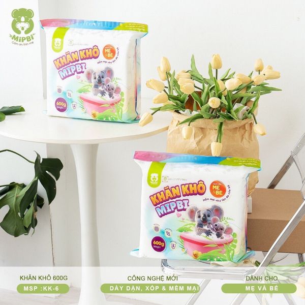 Khăn Khô Đa Năng Cho Bé Mipbi 900g -  Siêu Mềm Mại, Tiện Dụng, Chất Lượng