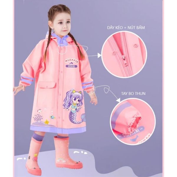 Áo Mưa Cho Bé 2-10 Tuổi Loại Tốt, Áo Mưa Trẻ Em Họa Tiết Hình Thú Ngộ Nghĩnh