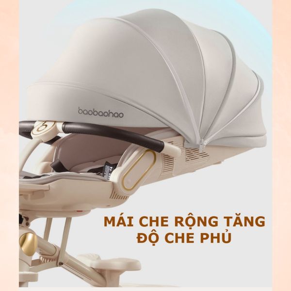 Xe Đẩy 2 Chiều Gấp Gọn Cho Bé Baobaohao V16 Màu Đen, Thiết Kế Gọn Nhẹ