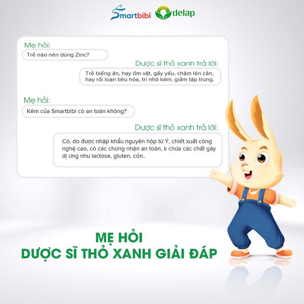 Kẽm Smartbibi Zinc Chai 30ml, Siro Hỗ Trợ Cải Thiện Tình Trạng Biếng Ăn Cho Bé - Mẹ Và Bé Carrot