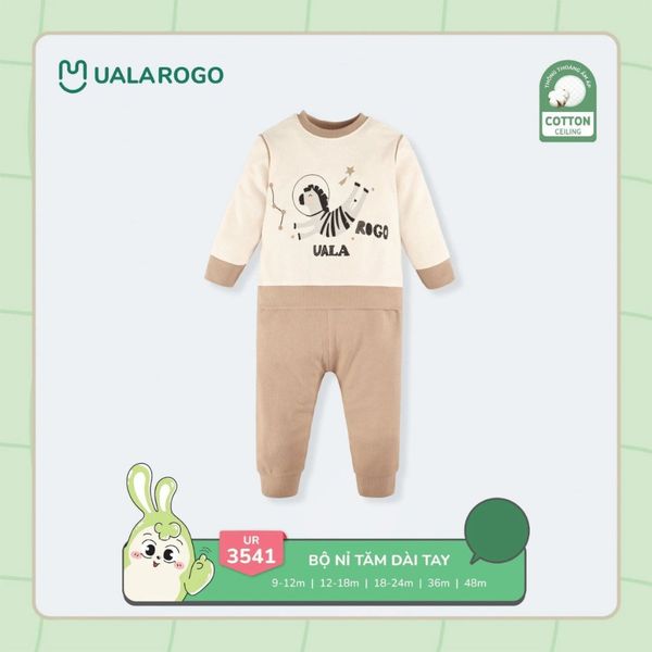 Bộ Dài Tay Nỉ Tăm Ualarogo UR3541, Set Đồ Dài Tay Cho Bé 9-48M