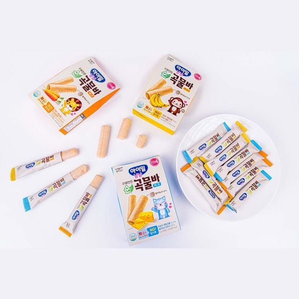 Bánh cuộn ngũ cốc ăn dặm ILDONG Hàn Quốc 3 vị dành cho bé từ 7M+ Siêu ngon