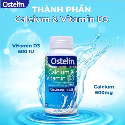 Canxi Bầu Ostelin & Vitamin D3 Cho Bà Bầu Sau Sinh 130 Viên, Calcium & Vitamin D3 Xuất Xứ Úc