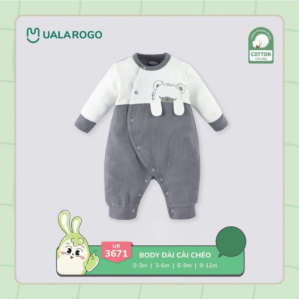 Body Dài Cài Chéo Nỉ Tăm UR3671 Cho Bé 0-12M
