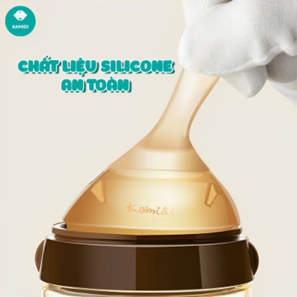 Núm Bình Sữa Kamidi Chất Liệu Silicon, Núm Cho Bé Từ 0 - 8M+
