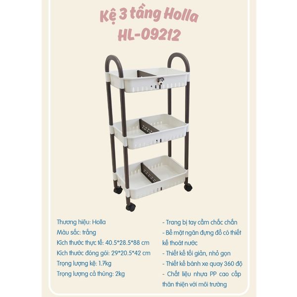 Kệ 3 Tầng Holla HL 09212, Kệ 3 Tầng Đa Năng Đựng Đồ Chơi Cho Bé