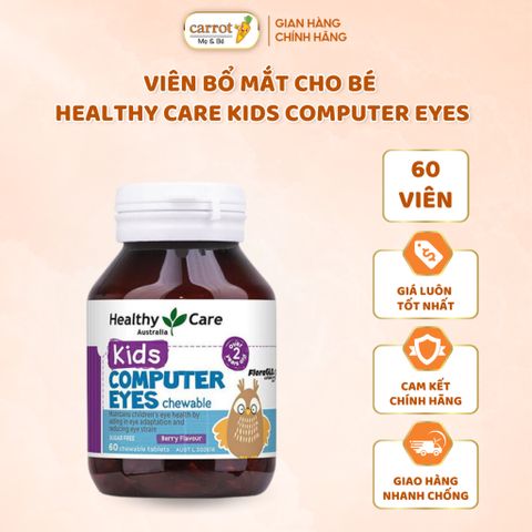 Viên Bổ Mắt Cho Bé Healthy Care Kids Computer Eyes 60 viên, Giảm Đau Mắt, Mỏi Mắt, Khô Mắt Cho Bé
