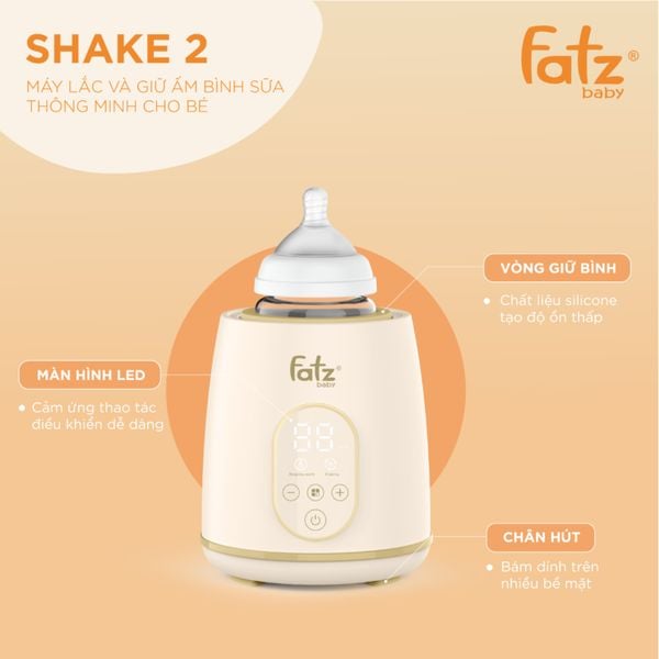 Máy Lắc Và Giữ Ấm Bình Sữa Thông Minh Cho Bé Fatzbaby Shake 2 – FB3911HB
