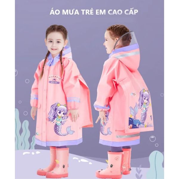 Áo Mưa Cho Bé 2-10 Tuổi Loại Tốt, Áo Mưa Trẻ Em Họa Tiết Hình Thú Ngộ Nghĩnh