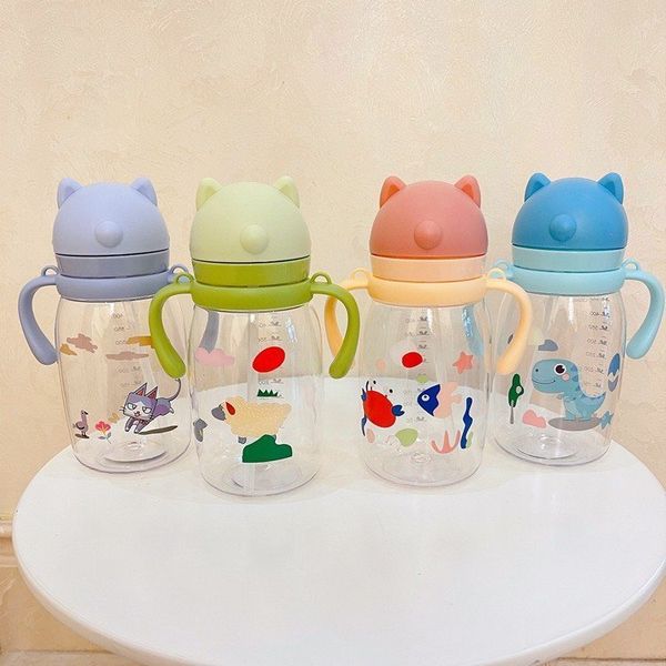 Bình Tập Uống Honper Tai Gấu 550ML Có Dây Đeo, Bình Uống Nước Cho Bé