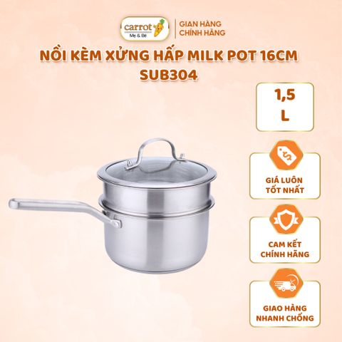 Nồi Kèm Xửng Hấp Milk Pot 16Cm Sub304