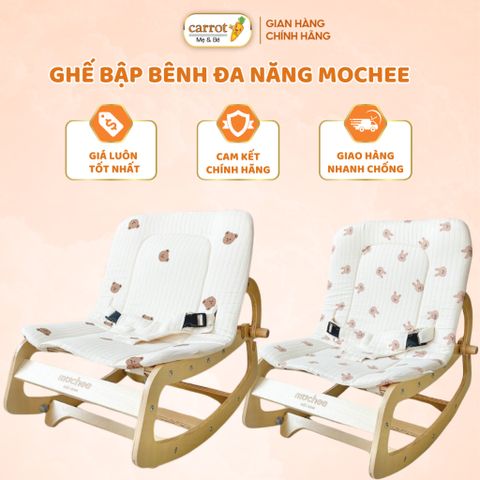 Ghế Bập Bênh MOCHEE Đa Năng, Chất Liệu Cao Cấp Tặng Kèm Đệm Cho Bé Nằm Ngủ Thư Giãn