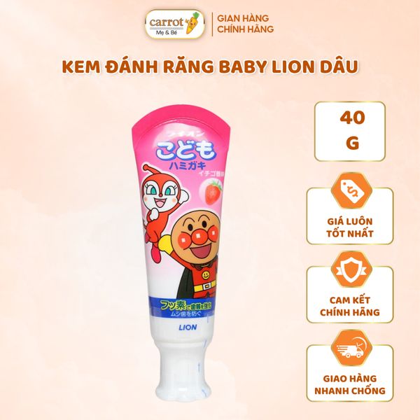 Kem Đánh Răng Baby Lion 40G Vị Dâu Tuýp Nhật
