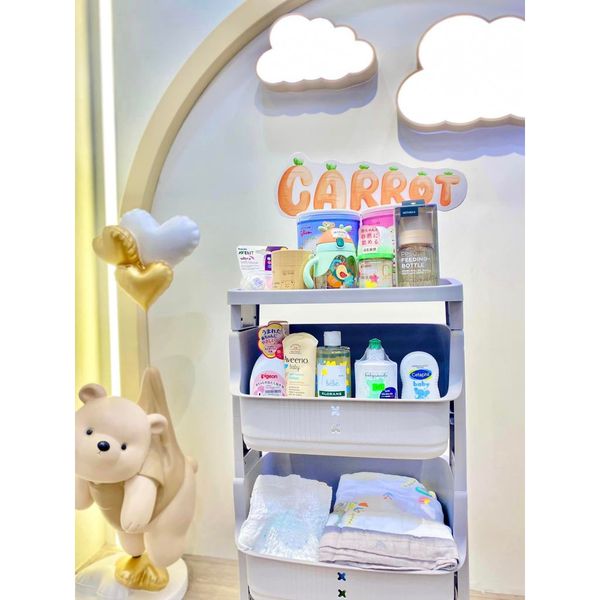 Kệ Nhựa 3 Tầng Kapi Sasa - Đa Năng, Đựng Đồ Dùng Đồ Chơi Cho Bé, Có Bánh Xe Di Chuyển