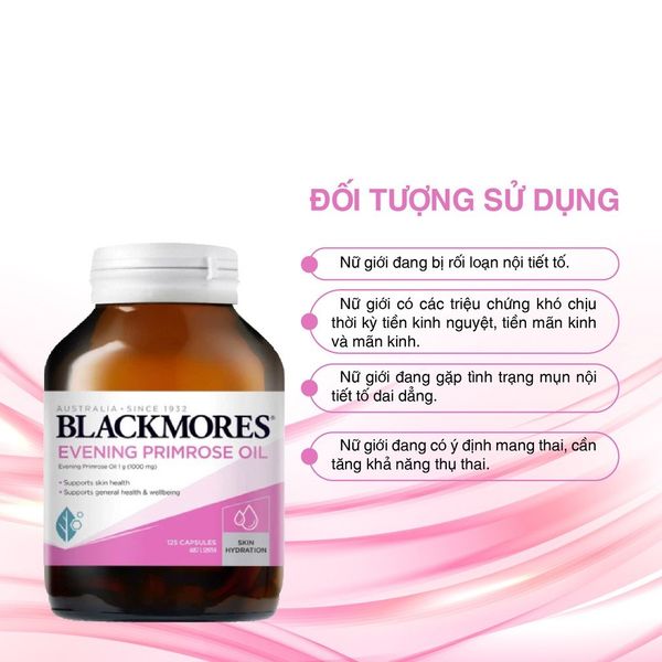 Tinh Dầu Hoa Anh Thảo Blackmore Evening Primrose Oil 1000 Đẹp Da, Chống Lão Hóa, Cân Bằng Nội Tiết Tố Lọ 190V