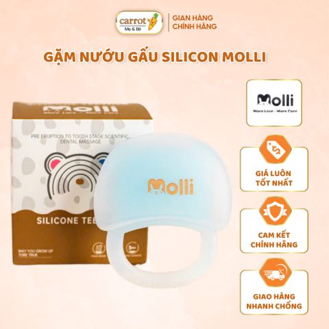 Gặm Nướu Silicon Molli Hình Gấu 2In1, Chất Liệu An Toàn Cho Bé Sử Dụng, Màu Ngẫu Nhiên