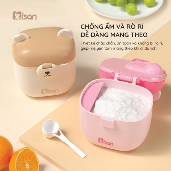 Hộp Đựng Sữa Bột Đồ Ăn Dặm Misan 440ML Cho Bé Kèm Thìa, Bộ Chia Sữa Bột Tiện Lợi Cho Bé Đi Du Lịch